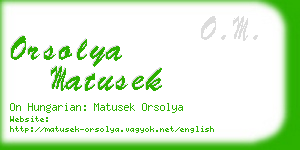 orsolya matusek business card